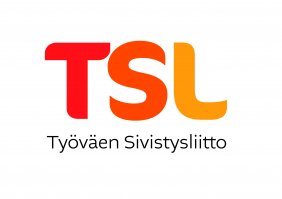 TSL logo, vaakalogo tunnusosalla sekä slogan